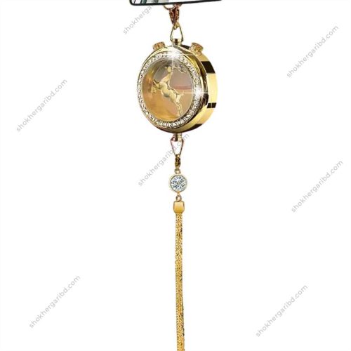 Car Deer Golden Hanging Chain & Air Freshener - Image 3
