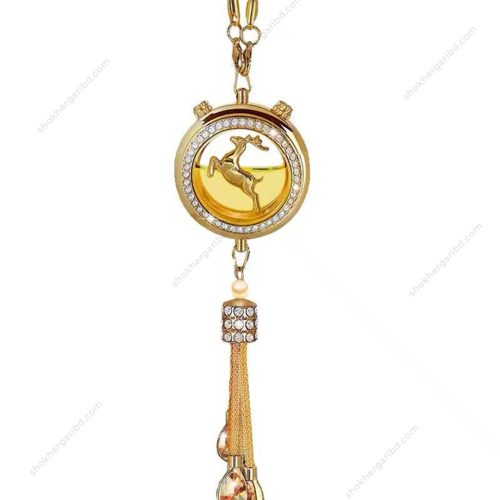 Car Deer Golden Hanging Chain & Air Freshener - Image 2