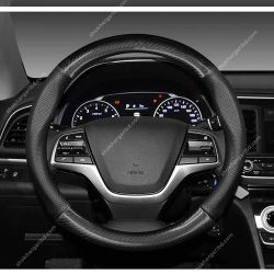Car Half Carbon Soft Artifitial Leather Universal Steering Wheel Cover