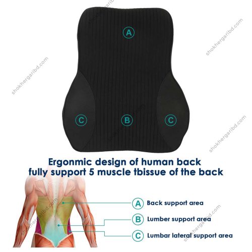 Car Premium Liner Design Back Pillow Lumber Support - Image 4