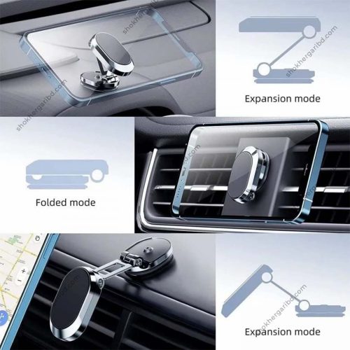 Foldable 360° Rotation Magnetic Car Phone Holder - Image 3