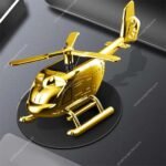 Car Golden Zinc Alloy Solar Helicopter perfume