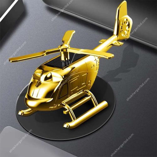 Car Golden Zinc Alloy Solar Helicopter perfume - Image 1