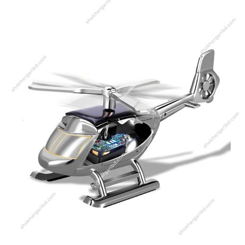 Car Golden Zinc Alloy Solar Helicopter perfume - Image 4