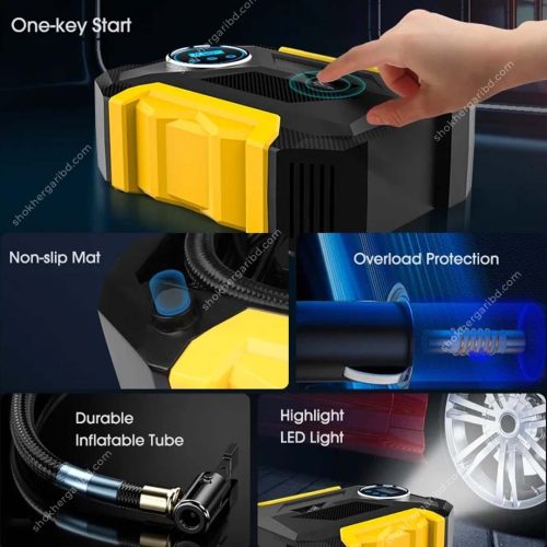 (DY) Portable Automobile Air Compressor Digital Tire lnflation Pump LED Lamp - Image 3