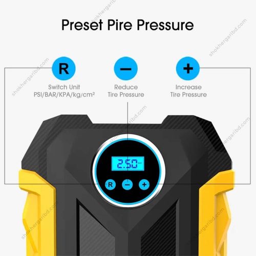 (DY) Portable Automobile Air Compressor Digital Tire lnflation Pump LED Lamp - Image 6