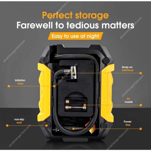 (DY) Portable Automobile Air Compressor Digital Tire lnflation Pump LED Lamp - Image 4