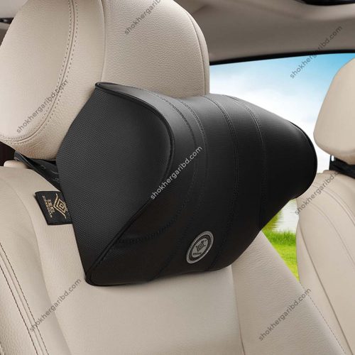 Premium Car memory foam Artificial Leather support Neck Pillow - Image 1