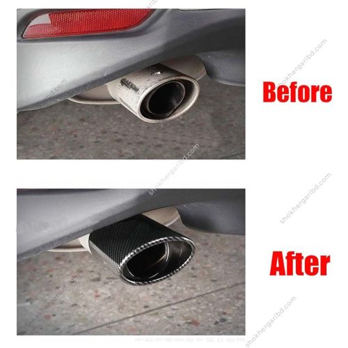 Car Universal Carbon Fiber Print Exhausted Muffler Tip - Image 2