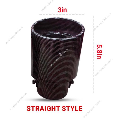 Car Universal Carbon Fiber Print Exhausted Muffler Tip - Image 3