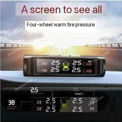 Big Nozzle Solar Power TPMS Car Tire Tyre Air Pressure meter Gauge