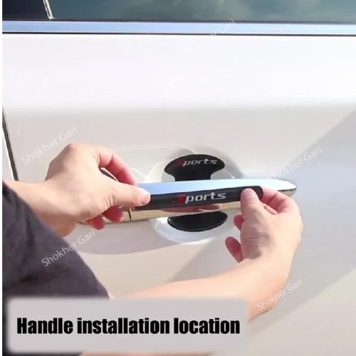 8 pcs set Sports Car Door Handle Bowl Cover Protector Sticker - Image 1