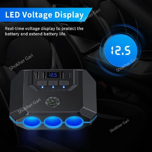Anchtek 120W Car Cigarette Lighter Adapter USB Fast Charger - Image 5