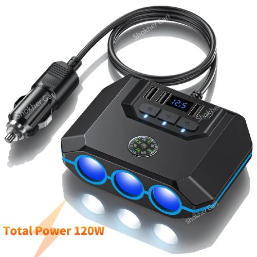 Anchtek 120W Car Cigarette Lighter Adapter USB Fast Charger - Image 4