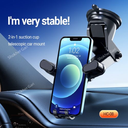 Universal Mobile Holder Automatic Lock & Suction - Image 2