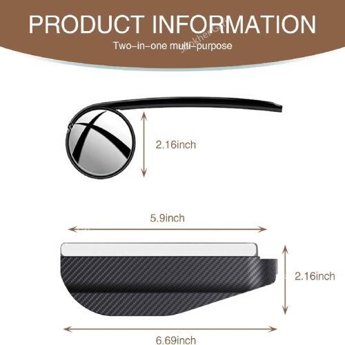 2 PCS Car Rearview Mirror with Rain Eyebrow - Image 4