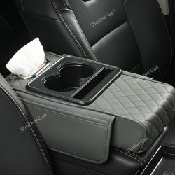 Car Armrest Cup and Phone Holder with Tissue box