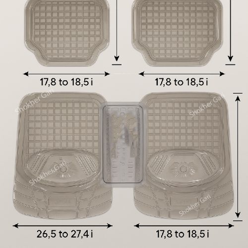 Universal transparent floor mat 5pcs set  - Image 3