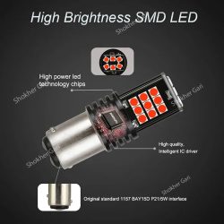 2Pcs Red Brake Hyper LED Bulb