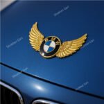Golden metal car Logo Premium stickers