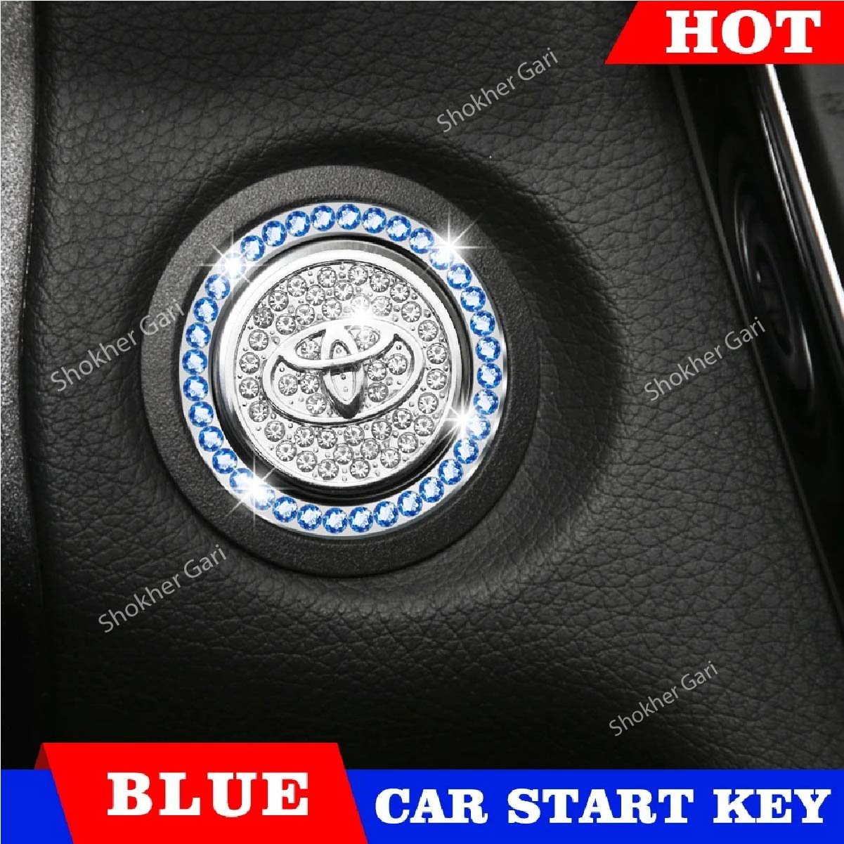 SG1513 1Pcs Car One-Click Engine Start Stop Switch Button Cover Sticker 650 TK (8) Car One-Click Engine Start Stop Switch Button Cover Sticker - Image 1