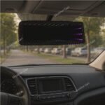 Car Rear View Mirror Clip LED Carbon Film Frame