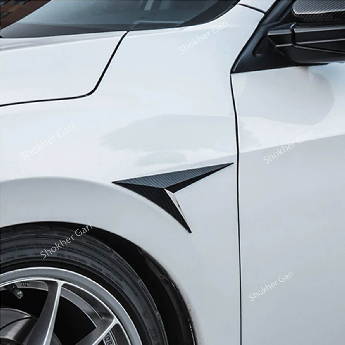 SG1578 2pcs Car Fender Side Arrow Flow Vent Decoration Sticker Trim Cover 1190 TK (3) 2pcs Car Fender Side Arrow Flow Vent Decoration Sticker Trim Cover - Image 1